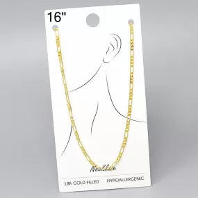 18K Gold Filled Figaro Chain Necklace - 16"