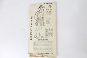 1940s Children's Kilt and Blouse Sewing Pattern Bestway 21,438, 7 Years, Complete