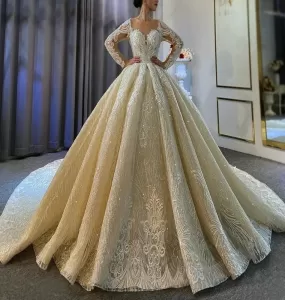 2021 Big Ball Gown Puffy Princess Wedding Dress