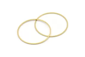 35.5mm Circle Connectors - 24 Raw Brass Circle Connectors (35.5x0.80mm) A4082