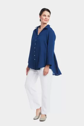 AA309 - Bow Back Linen Blouse