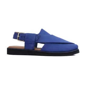 Ayume - Men's Light Blue Kid Suede Sandal