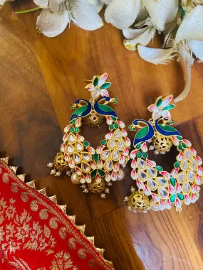 Blue Meenakari Earrings