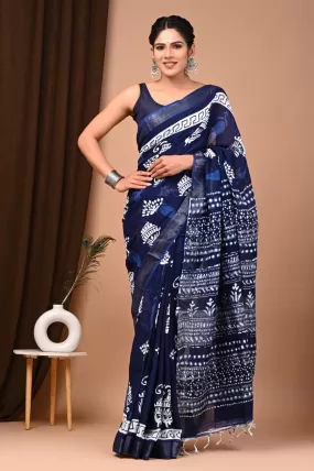 Blue Pure Line Saree