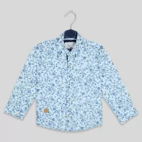 C1217 ZR TURQUOSIE FLOWER BOY CASUAL SHIRT