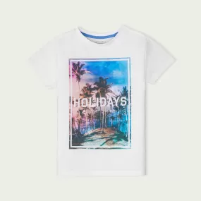 C1562 UNK Summer Holiday White T-Shirt