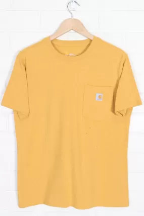 CARHARTT Mustard Yellow Front Pocket Casual Tee (M)