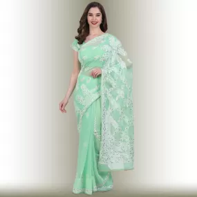 Chikankari  Work Georgette Saree