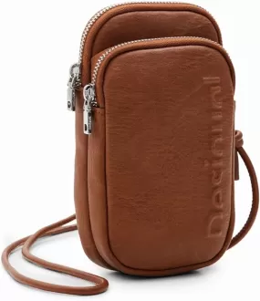 Desigual Half Logo Delphine Zip Pouch Bag - Tan