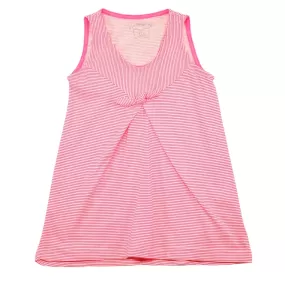 Divonette Printed Sleeveless Cotton Dress - Pink Stripes