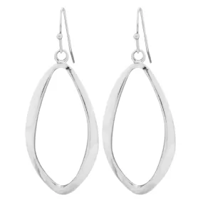 Ear Sense Earring F392 30mm Silver Open Silouette Drops on a French Hook