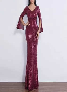 Farah Shinny Sequin Long Evening dress