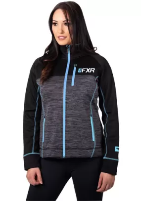 FXR Elevation Tech Zip Fleece Charcoal/Sky Blue