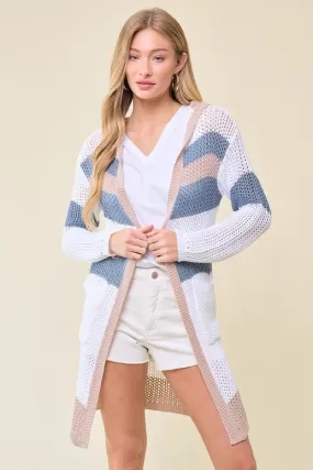 Jones Striped Hooded Cardigan