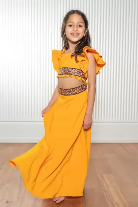 JOTIKA Kids Yellow Lehenga Skirt