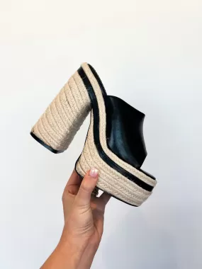 Kate Woven Platform Heels- Black