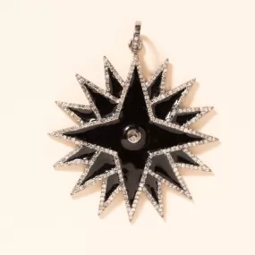 Layered Black Enamel Star Pendant