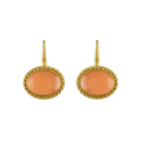 Peach Moonstone Chorda Hook Earrings