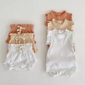 Ribbed Bodysuit & Bloomers Set