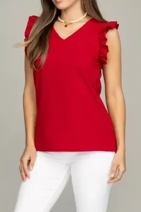 V-neck Sleeveless Blouse