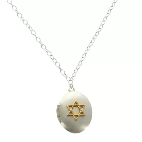 Zina Kao Star Of David Locket Necklace